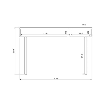 Manhattan Comfort Windsor 47.24 Modern Console Accent Table Entryway with 2 Shelves in Off White and Nature