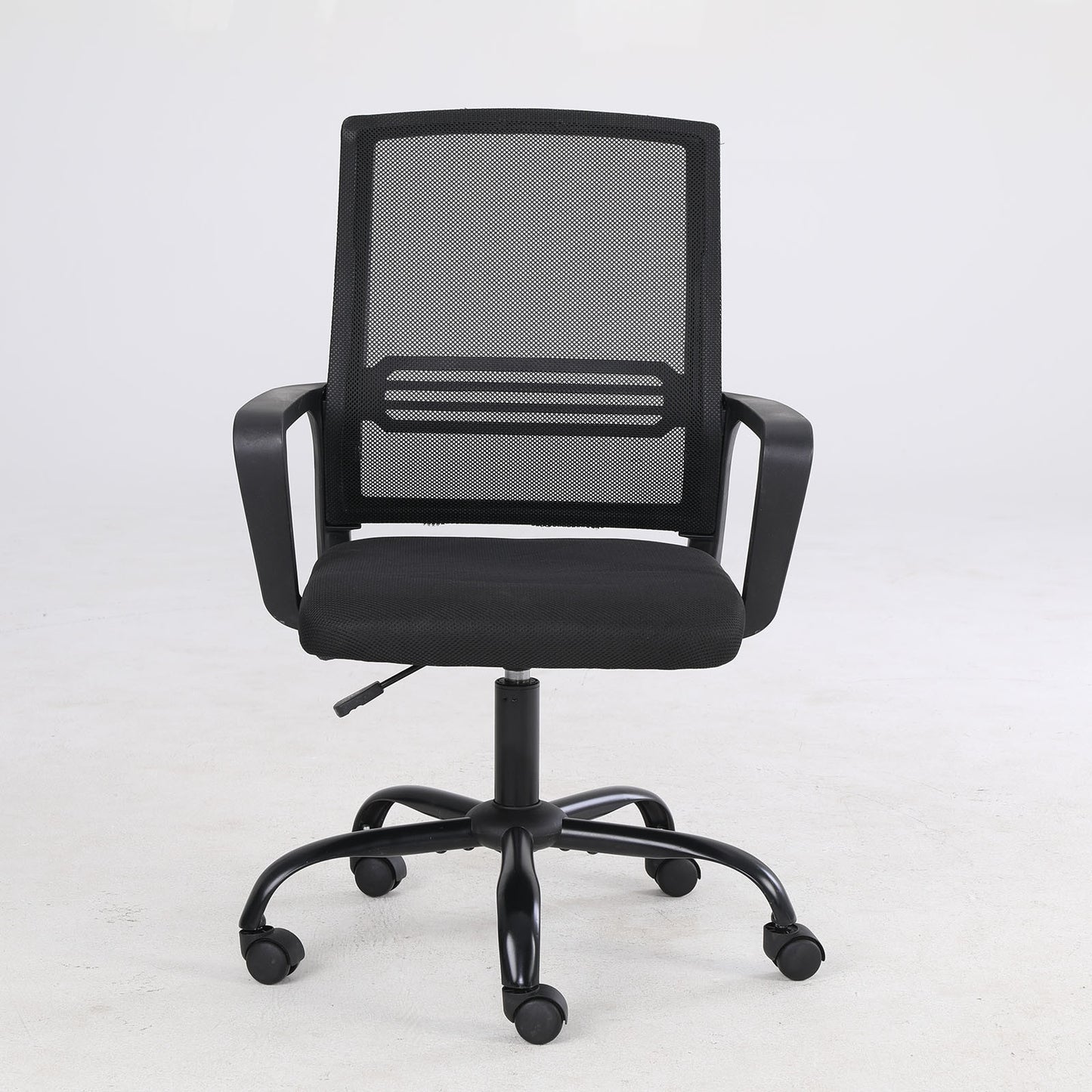 Office Chair Breathable Mesh, Computer Chair Lumbar Support, Modern Simple Adjustable Chair Height With Fixed Armrests, Suitable For Home Or Office (Black)