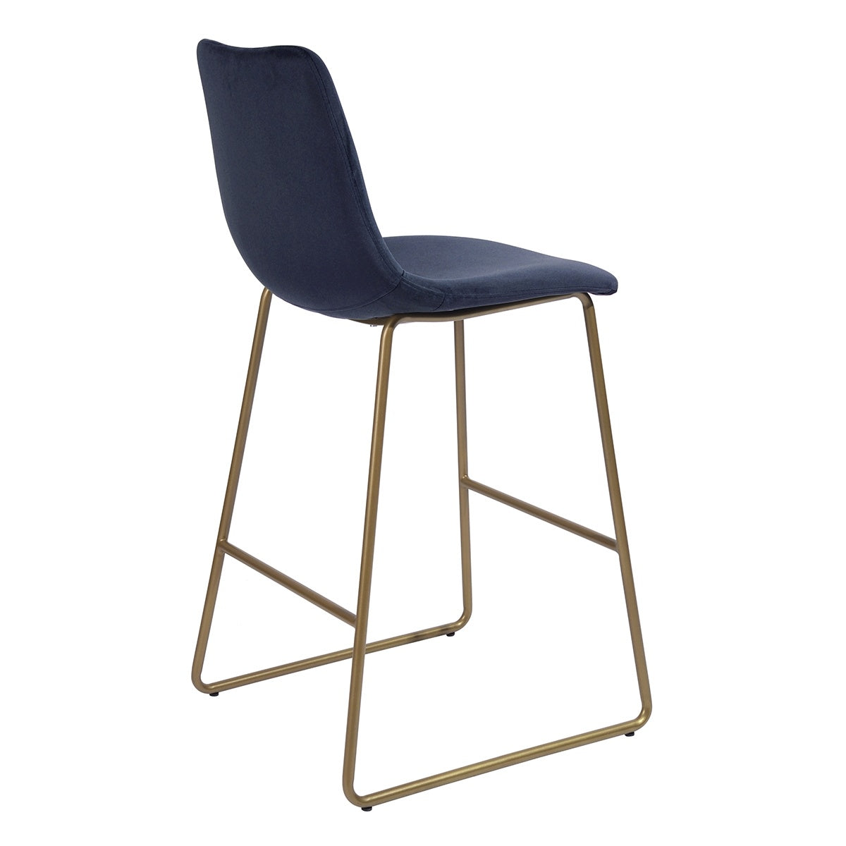 Set of 2 Modern Velet Counter Stool ;  Full Back and Gold Leg