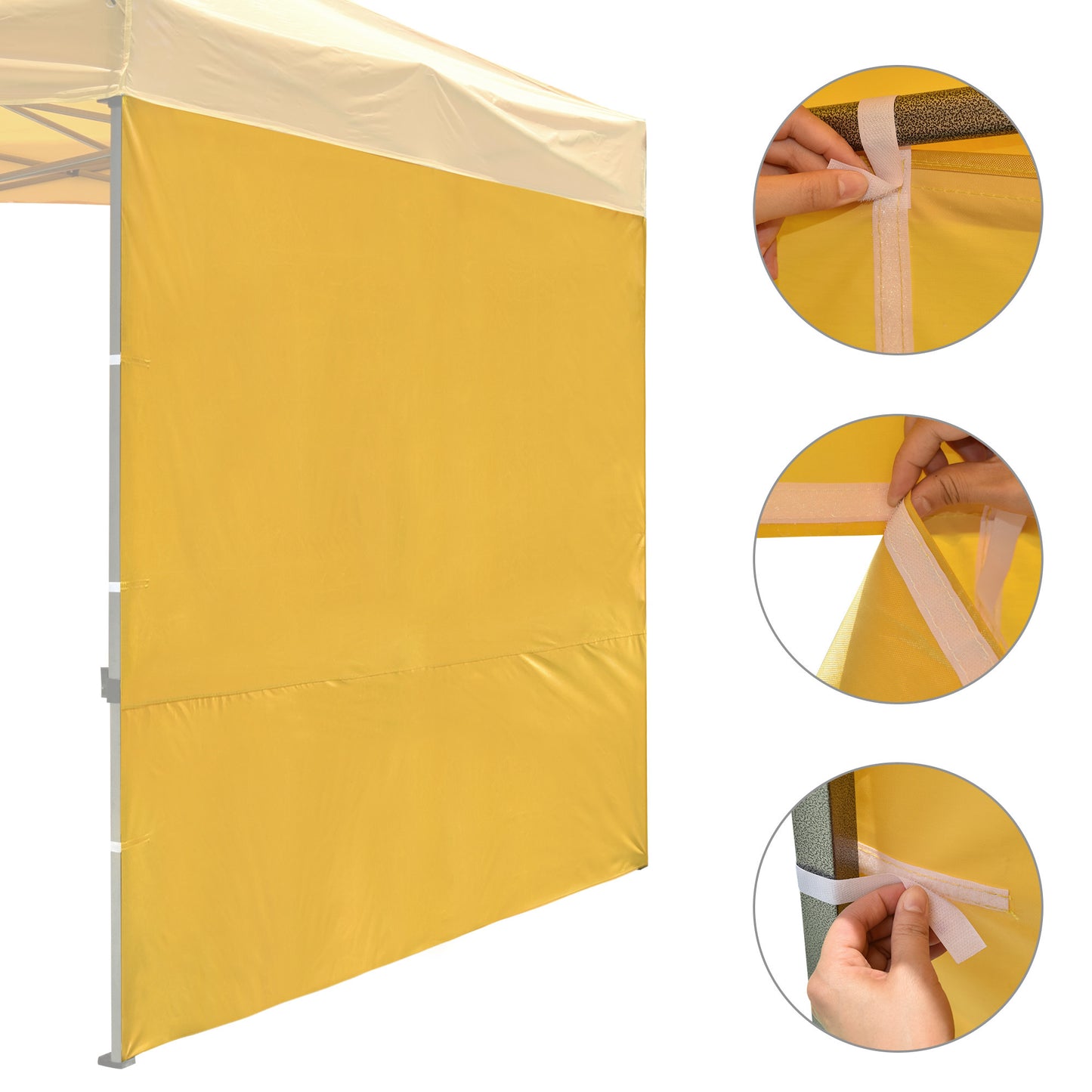 10x10ft EZ Canopy Gazebo Full Size Side Wall/ Mineral Yellow PANTONG 15-1046TPX