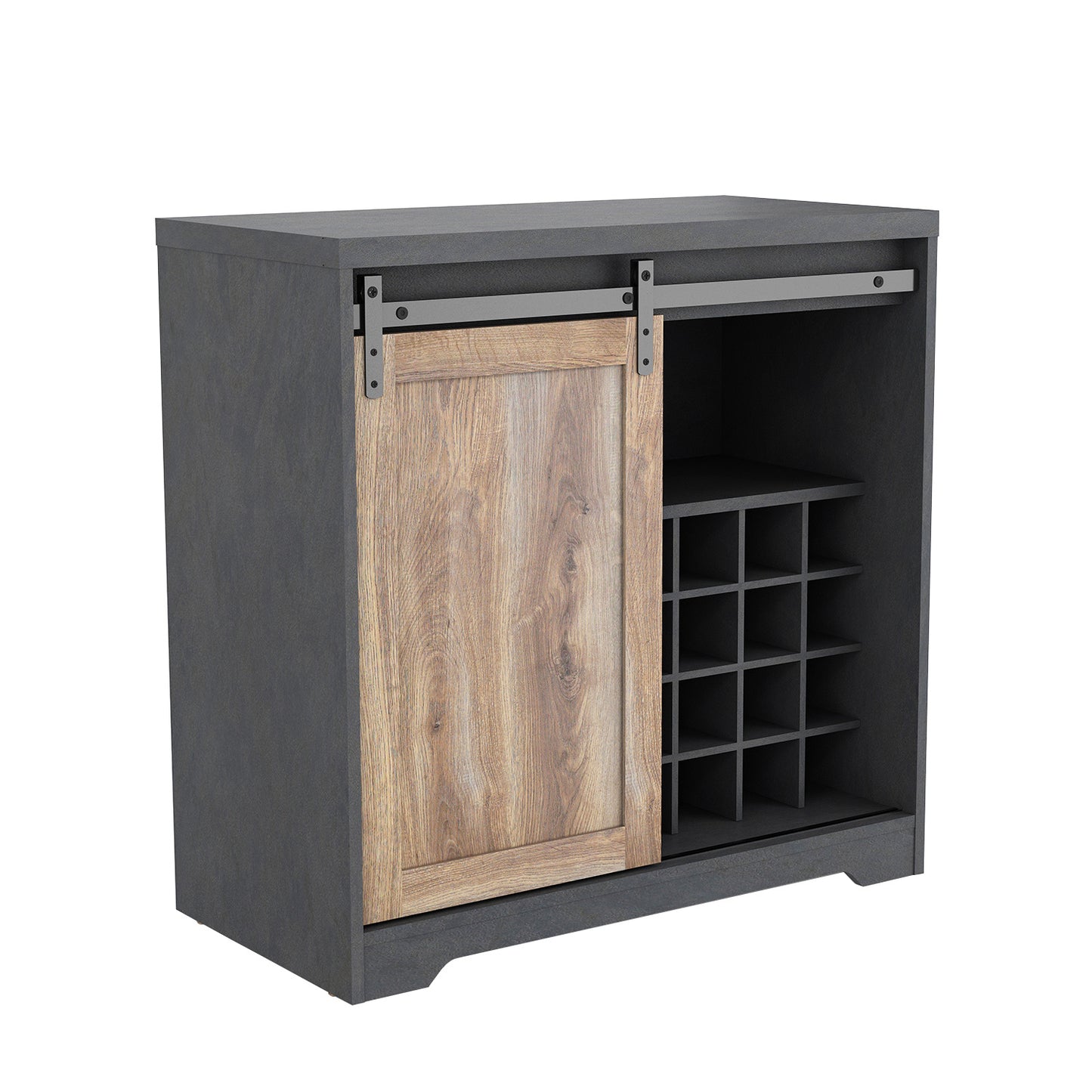 WESOME 31 Inch Farmhouse Barn Door Bar Cabinet For Living Room;  Dining Room