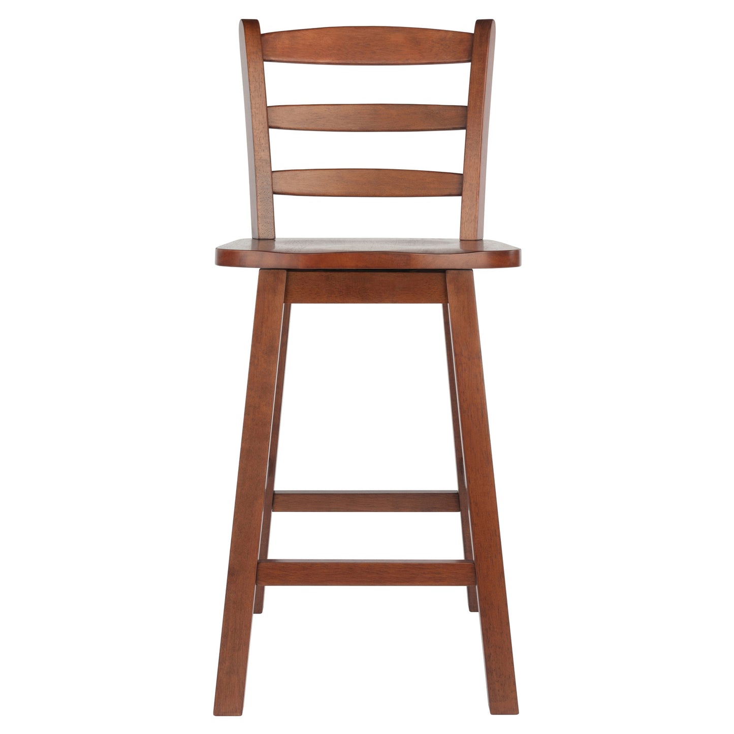 Scalera Ladder Back Swivel Seat Counter Stool; Walnut