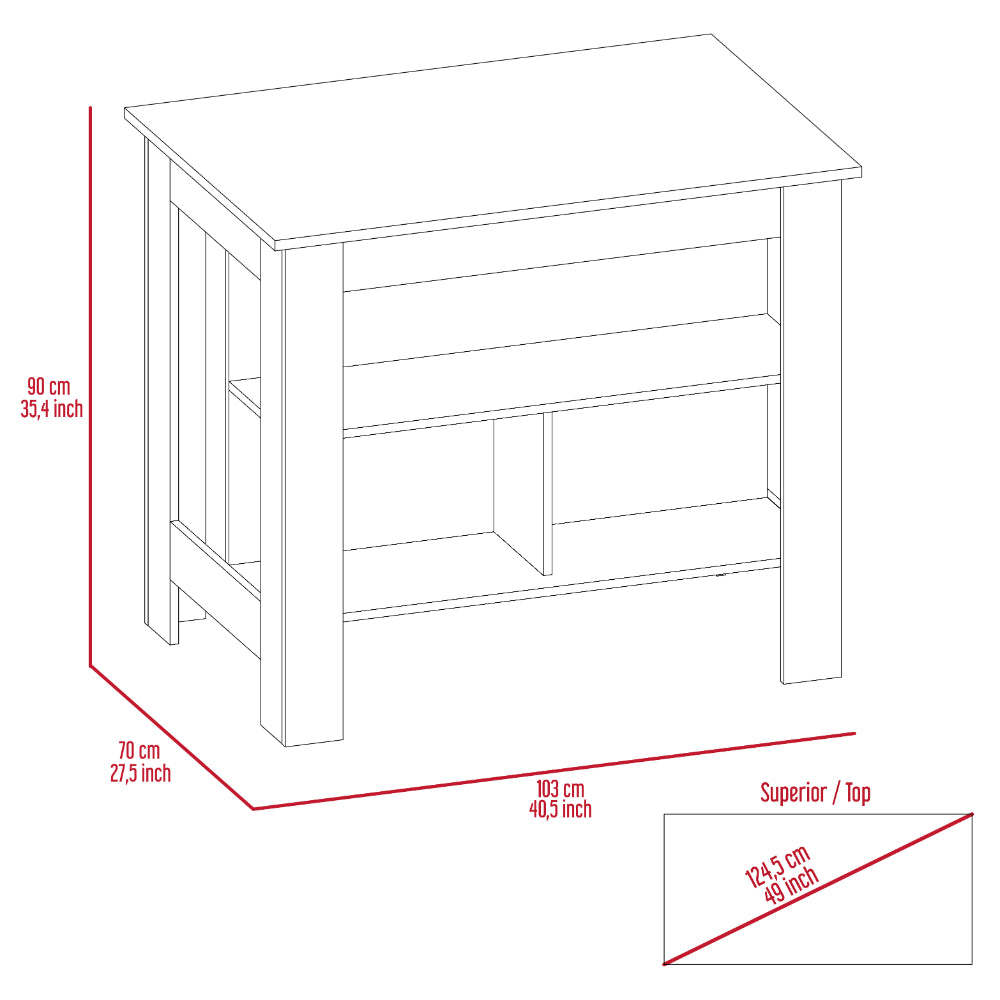 Calgary 2 Piece Kitchen Set, Kitchen Island + Pantry Cabinet , White /Light Gray