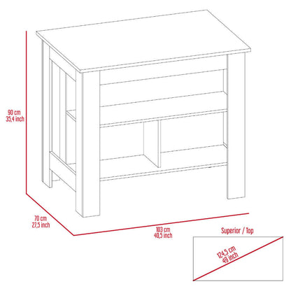 Calgary 2 Piece Kitchen Set, Kitchen Island + Pantry Cabinet , White /Light Gray