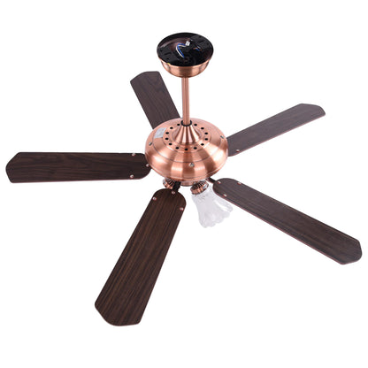 52Inch 5 Blades Ceiling Fan Light Antique Bronze Remote Control Without Bulb