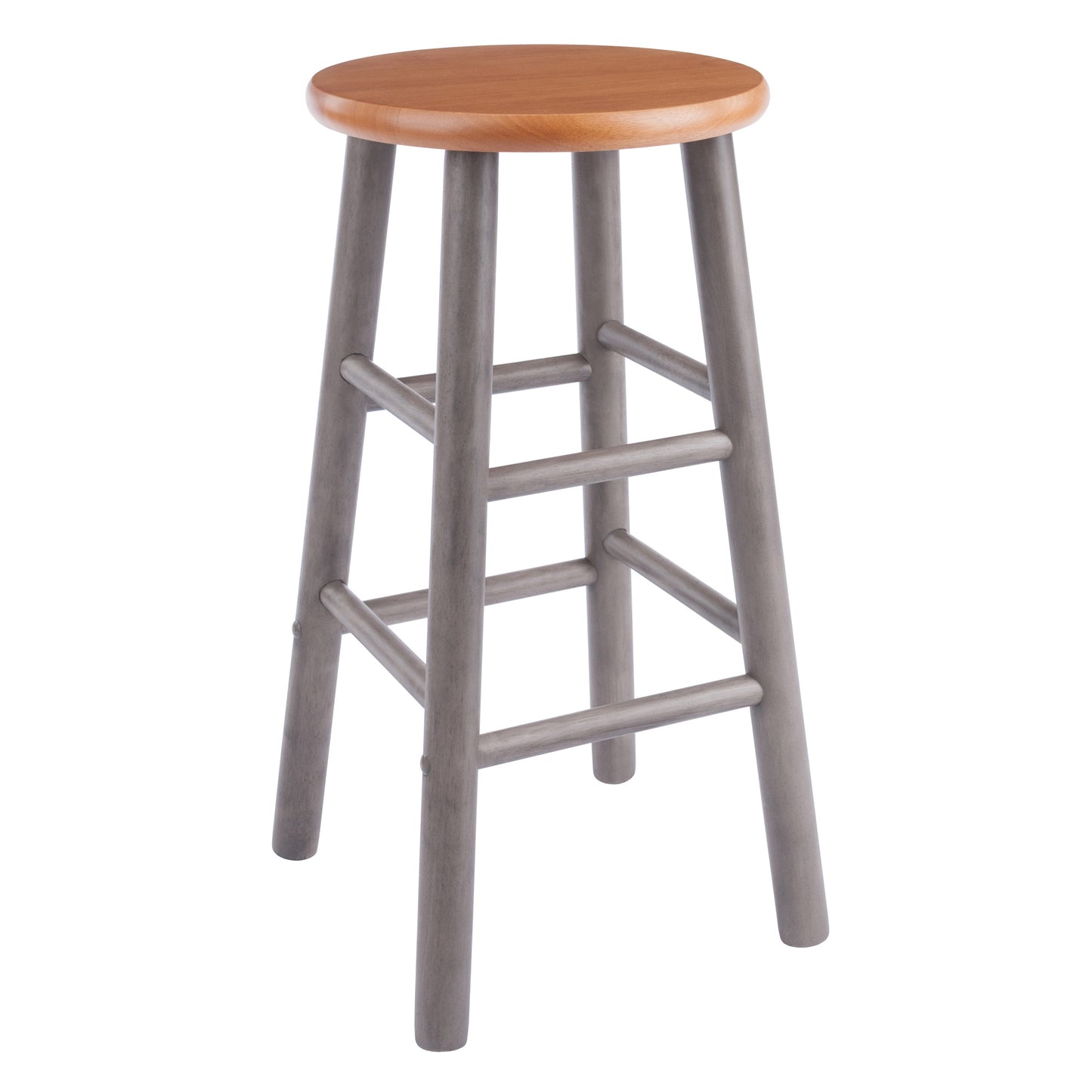 Huxton 2-Pc Counter Stools; 24"; Gray & Teak