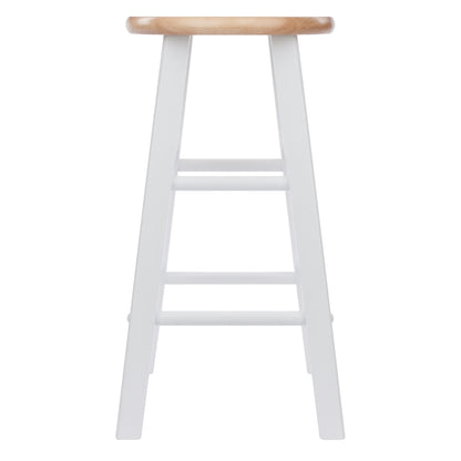 Element Counter Stools; 2-Pc Set; Natural & White