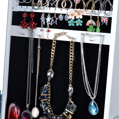 Large Storage Organizer with Frameless Free Standing Jewelry Mirror