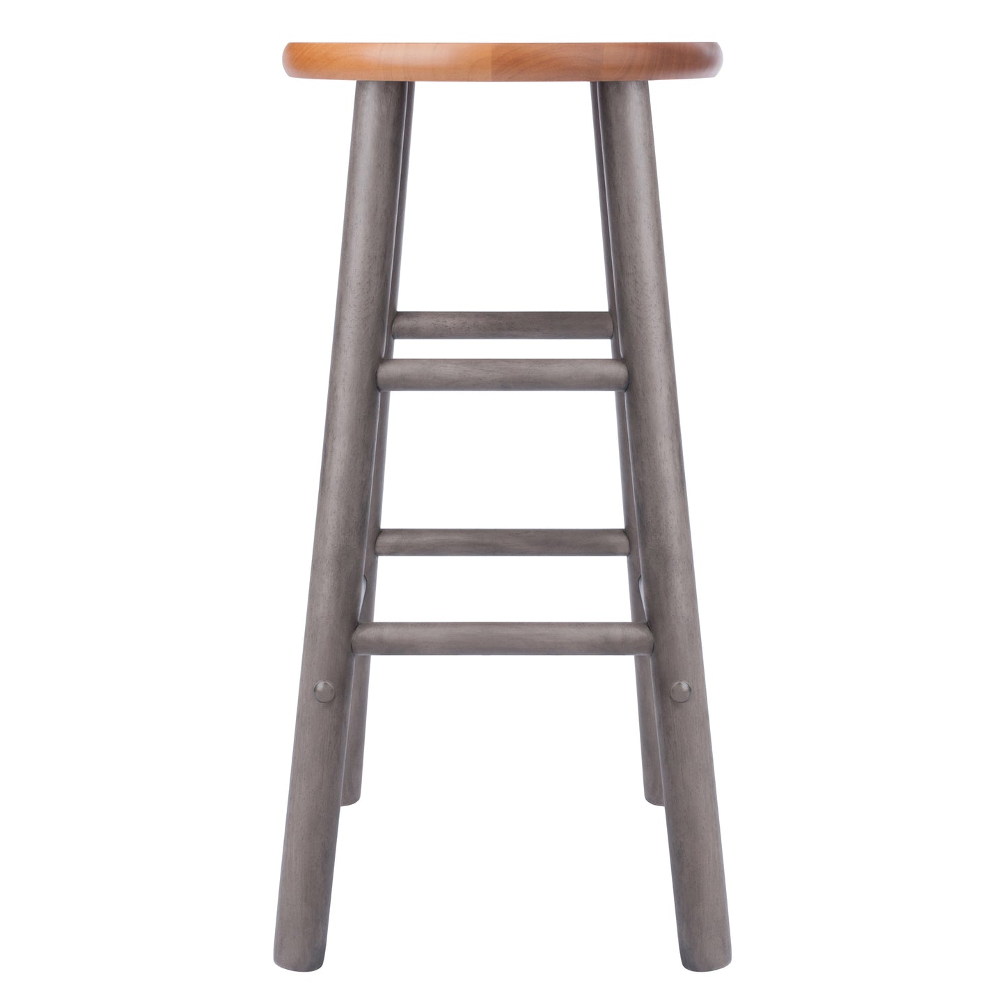 Huxton 2-Pc Counter Stools; 24"; Gray & Teak