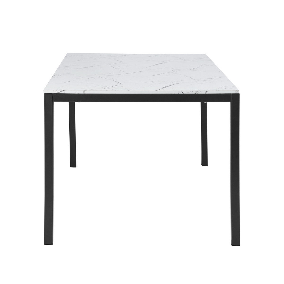 59.1'' Dining Table - Marble color table top with black leg