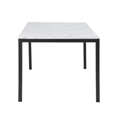 59.1'' Dining Table - Marble color table top with black leg