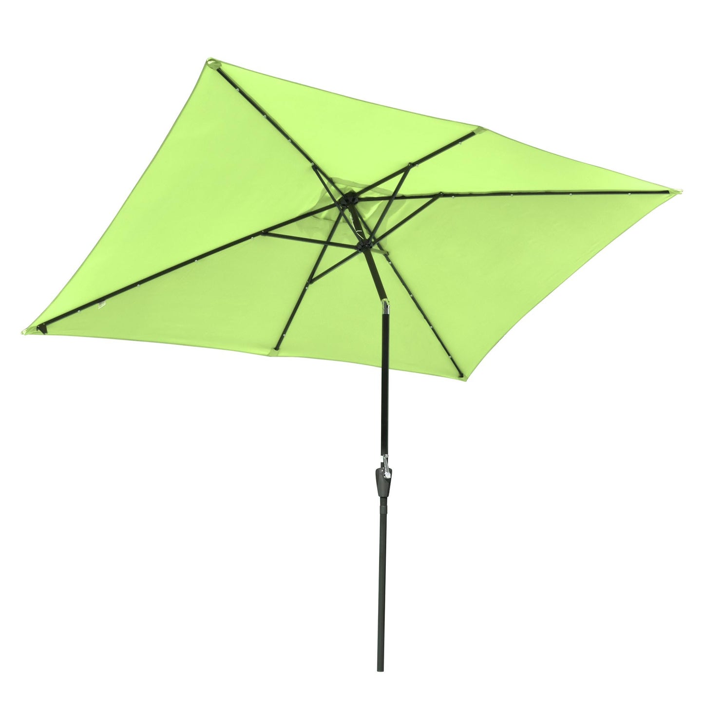 10x6.5ft Aluminum Patio Umbrella w/ 20 LEDs