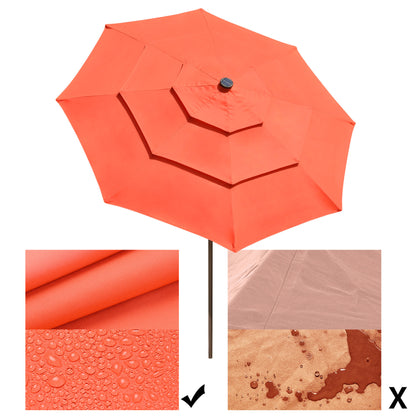 10Ft 3-Tiers 32LEDS Patio Umbrella Fruit Orange