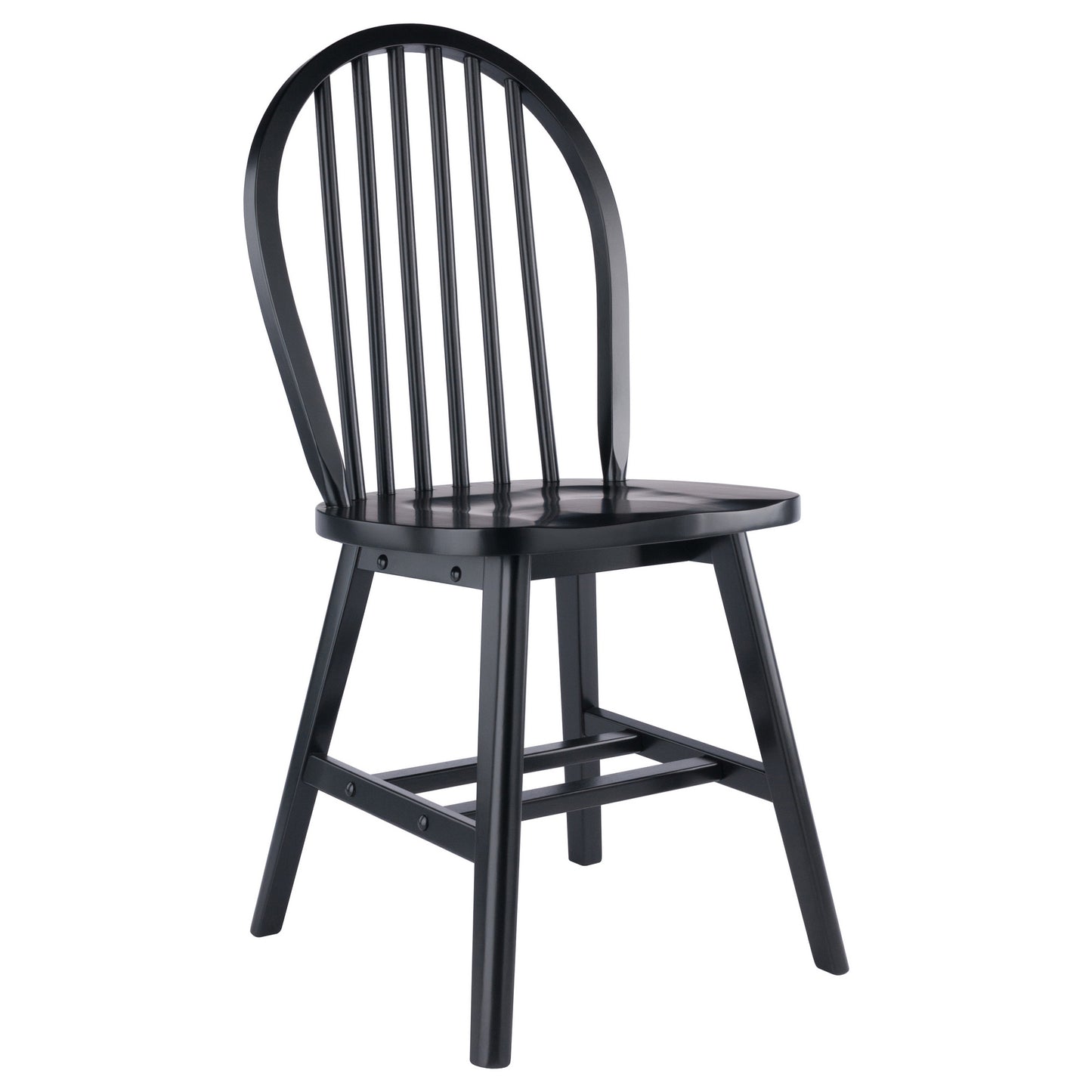 Windsor 2-Pc Chair Set; Black