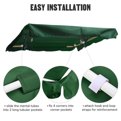 66x45in Replacement Swing Canopy Green