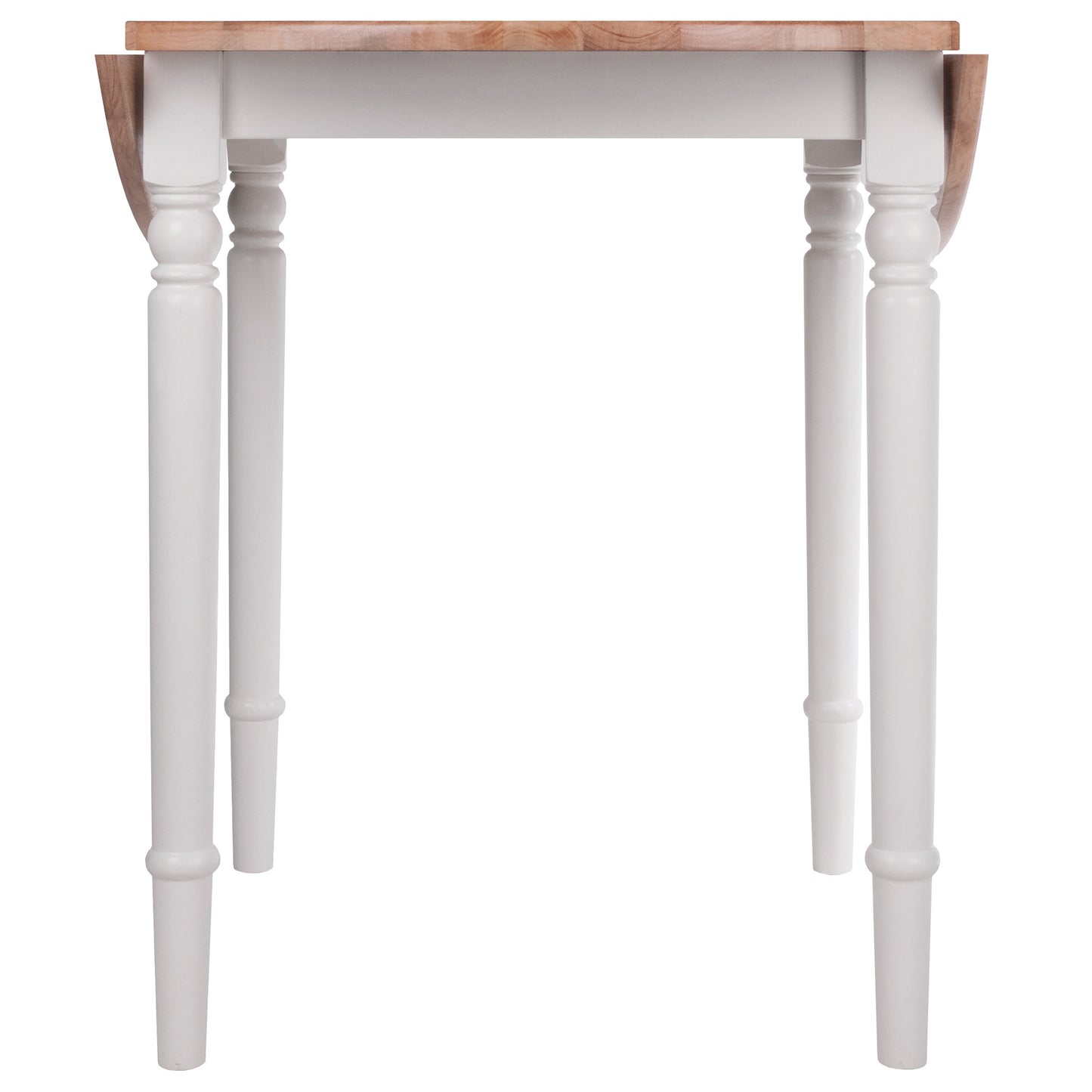 Sorella Round Drop Leaf Table; Natural and White