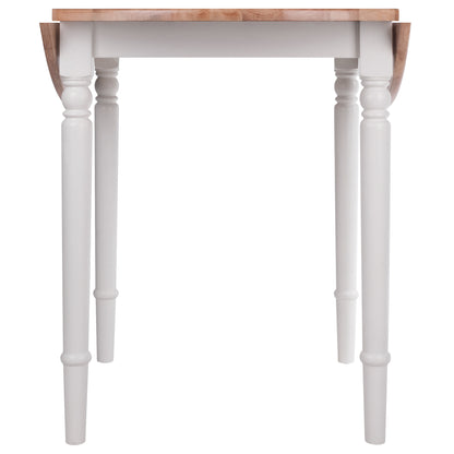 Sorella Round Drop Leaf Table; Natural and White