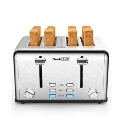 4-slice stainless steel toaster