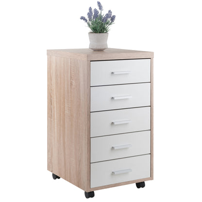 Kenner 5-Drawer Cabinet; Reclaimed Wood and White