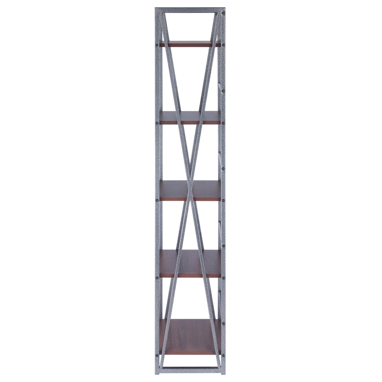 Isa 5-Tier Shelf; Graphite & Walnut