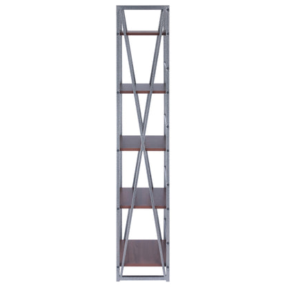 Isa 5-Tier Shelf; Graphite & Walnut