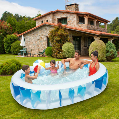 90×60×20In Inflatable Swimming Pool Blow Up Family Pool For Kids Foldable Swim Ball Pool Center