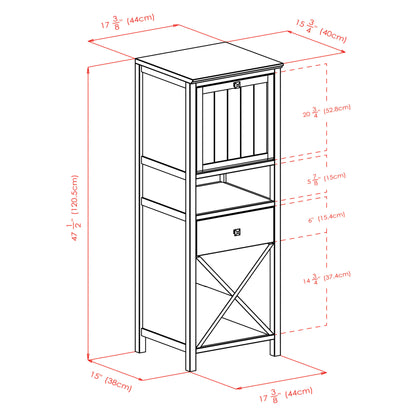 Brooke Jelly 4-Section Cupboard; Wine Storage; Walnut