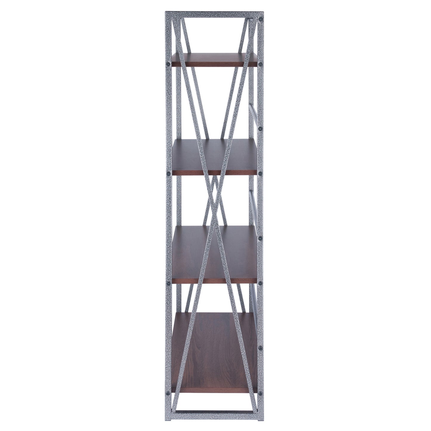 Isa 4-Tier Shelf; Graphite & Walnut