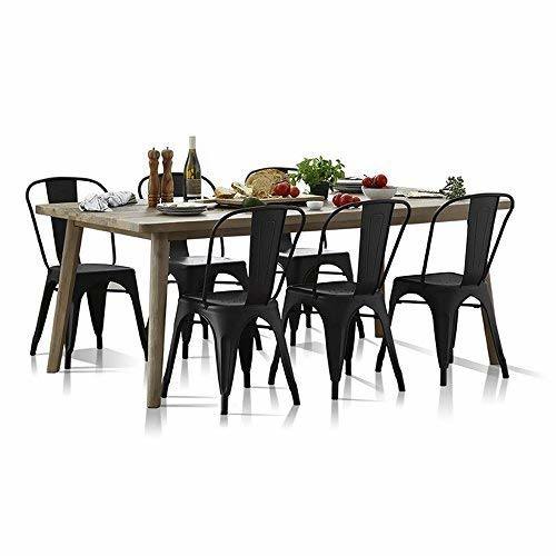 Metal Dining Chairs Set of 4 Indoor Outdoor Patio Chairs Stackable Kitchen Chairs with Back Restaurant Chair 330 LBS Capacity