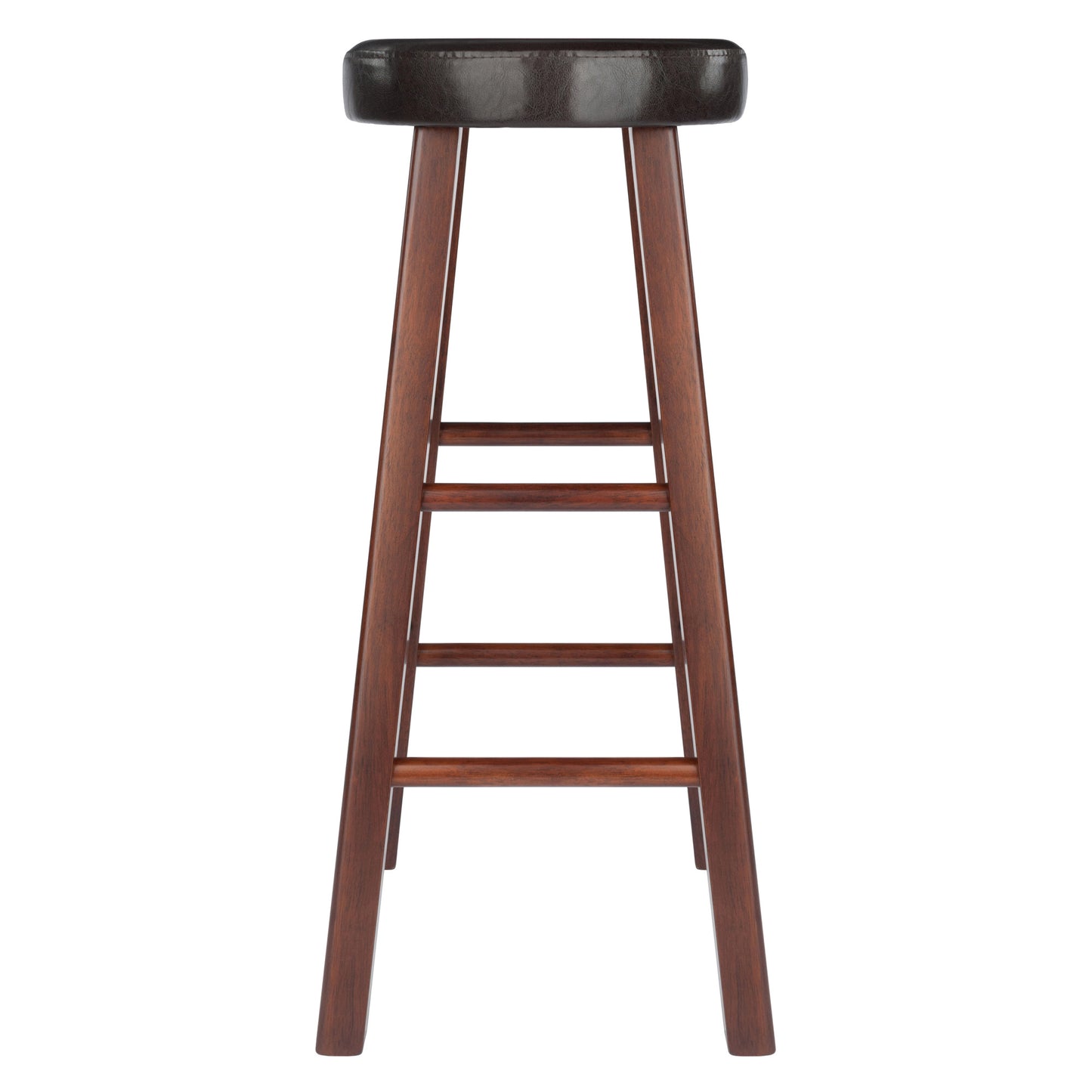 Maria 2-Pc Cushion Seat Bar Stool Set; Espresso & Walnut