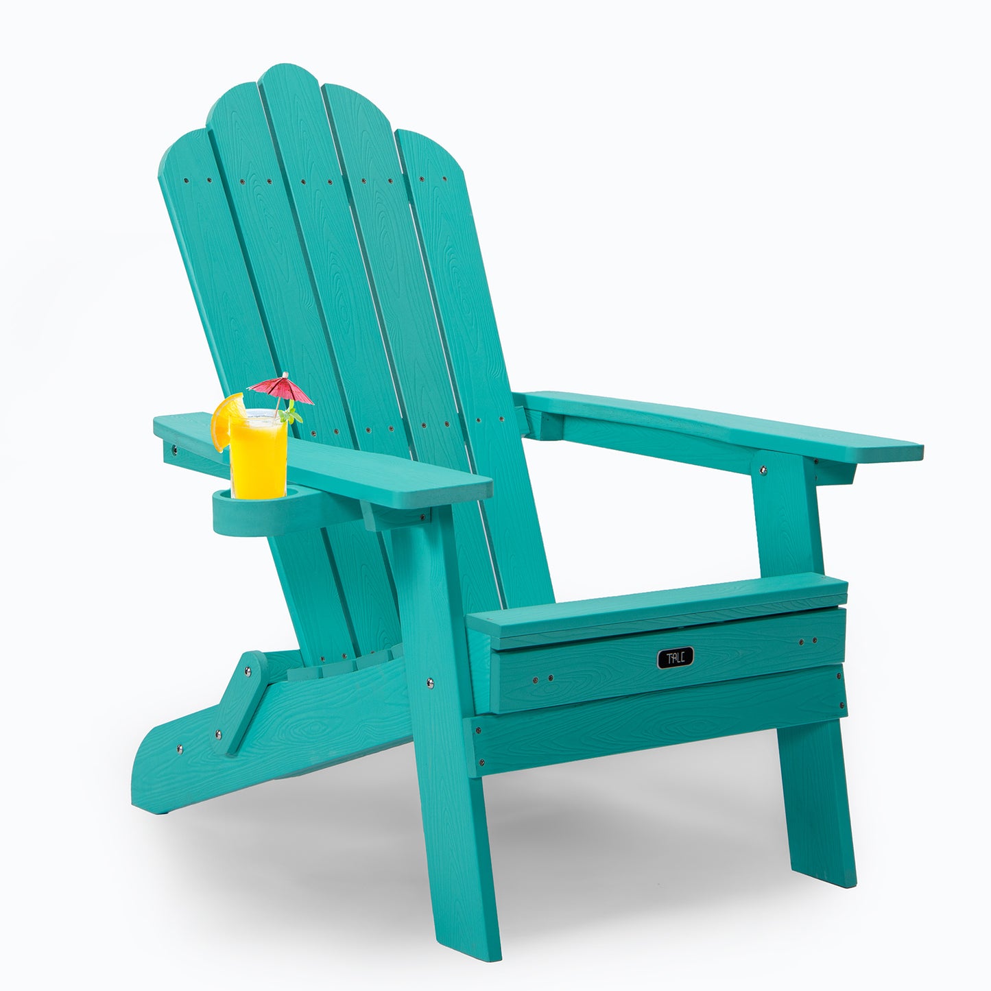 TALE Folding Adirondack Chair with Pullout Ottoman with Cup Holder; Oaversized; Poly Lumber; for Patio Deck Garden; Backyard Furniture; Easy to Install; . GREEN.Banned from selling on Amazon
