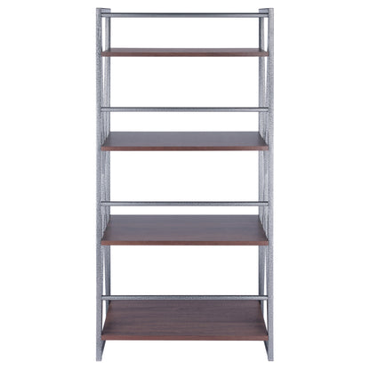 Isa 4-Tier Shelf; Graphite & Walnut