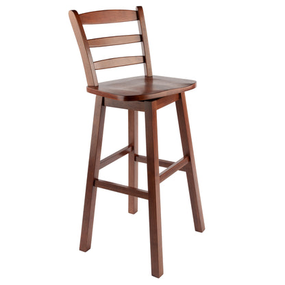 Scalera Ladder Back Swivel Seat Bar Stool; Walnut