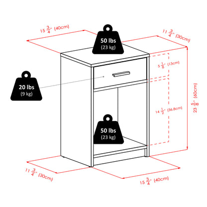 Rennick Accent Table; Nightstand; Cocoa