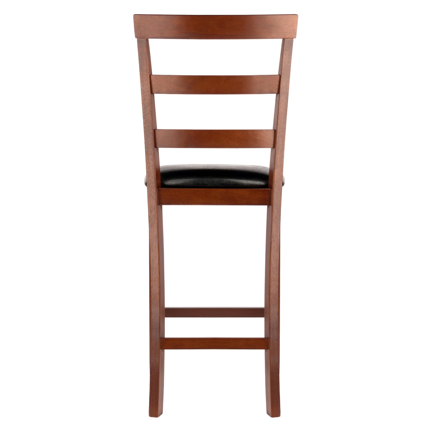 Simone Cushion Ladder-back Seat Counter Stools; 2-Pc Set; Black & Walnut