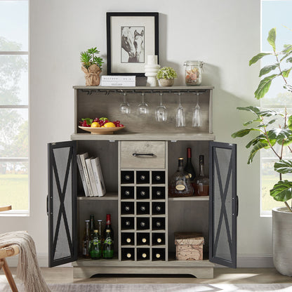 Wine cabinet (Grey; 35.41''W*13.39''D*47.44''H)