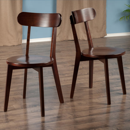 Pauline 2-Pc H-Leg Chair Set; Walnut