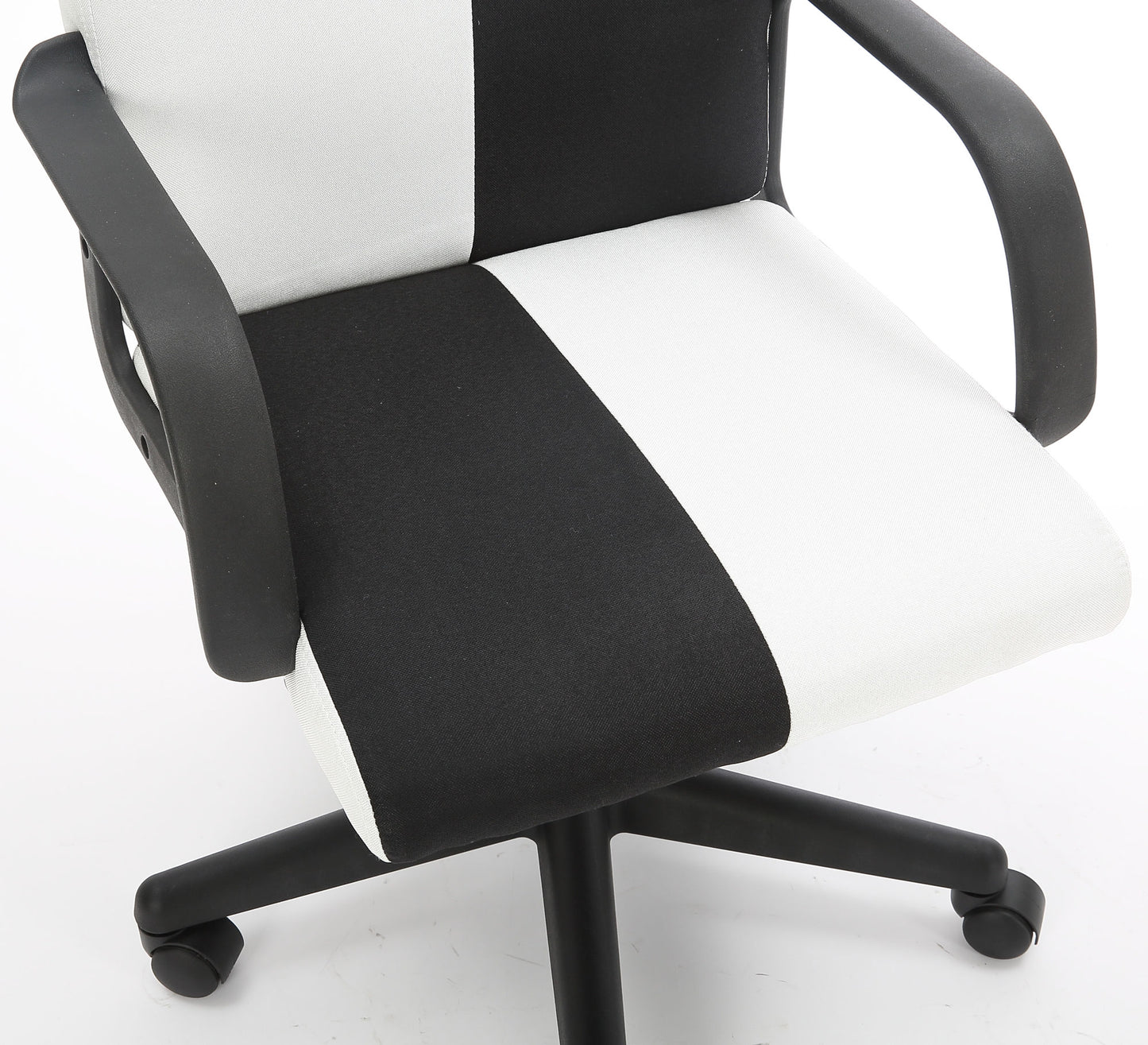Chessboard office chair;  office chair with adjustable backrest armrest;  suitable for office;  dormitory and study (black and white)