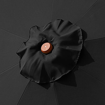 9 Ft Wooden Umbrella Black