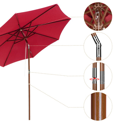 9 Ft Wooden Umbrella