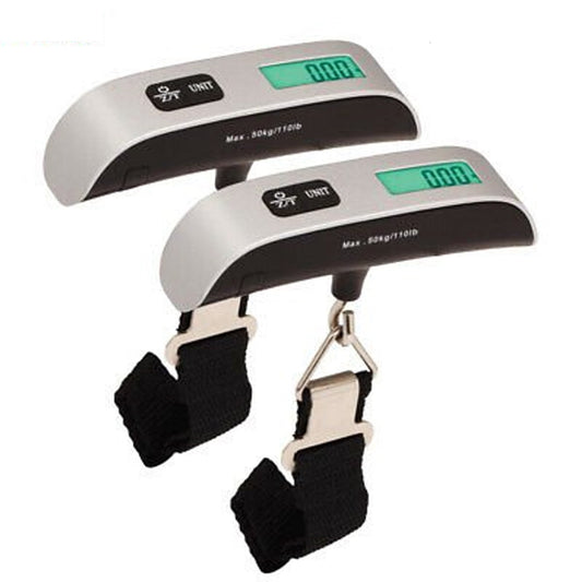 5Core 2 Pack Portable Travel LCD Digital Hanging Luggage Scale Electronic Weight 110lb LSS-004 2pcs
