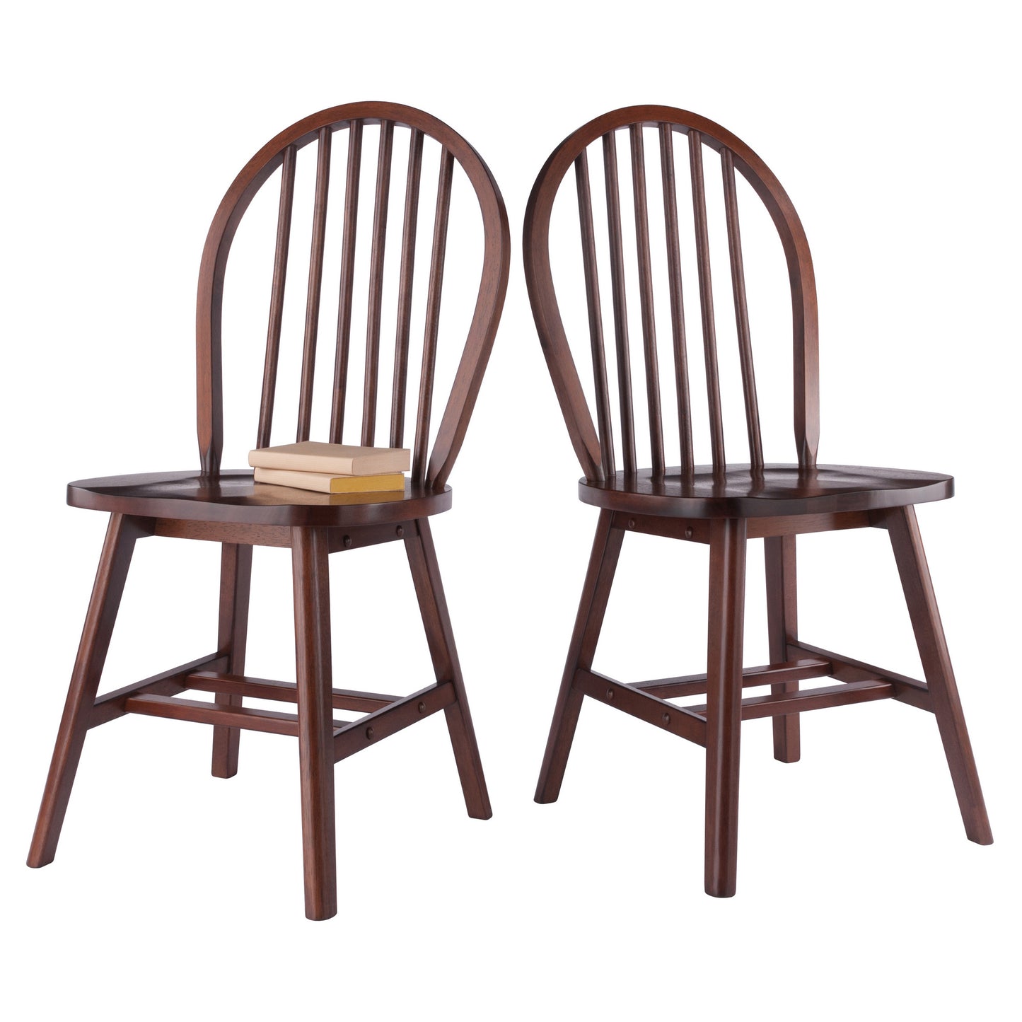 Windsor 2-Pc Chair Set; Walnut