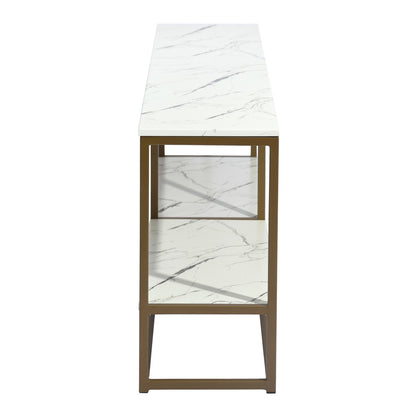 White Marble Pattern TV STAND With Storage