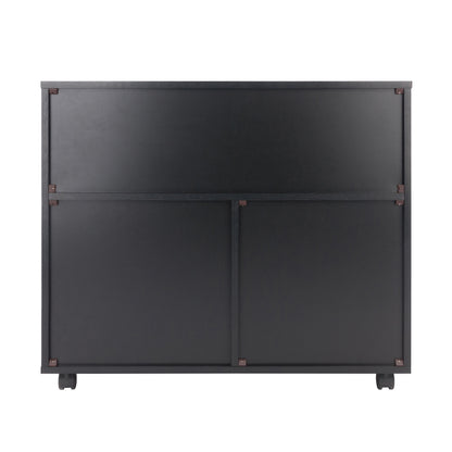 Halifax Wide Storage Cabinet; 3-Small & 2-Wide Drawers; Black