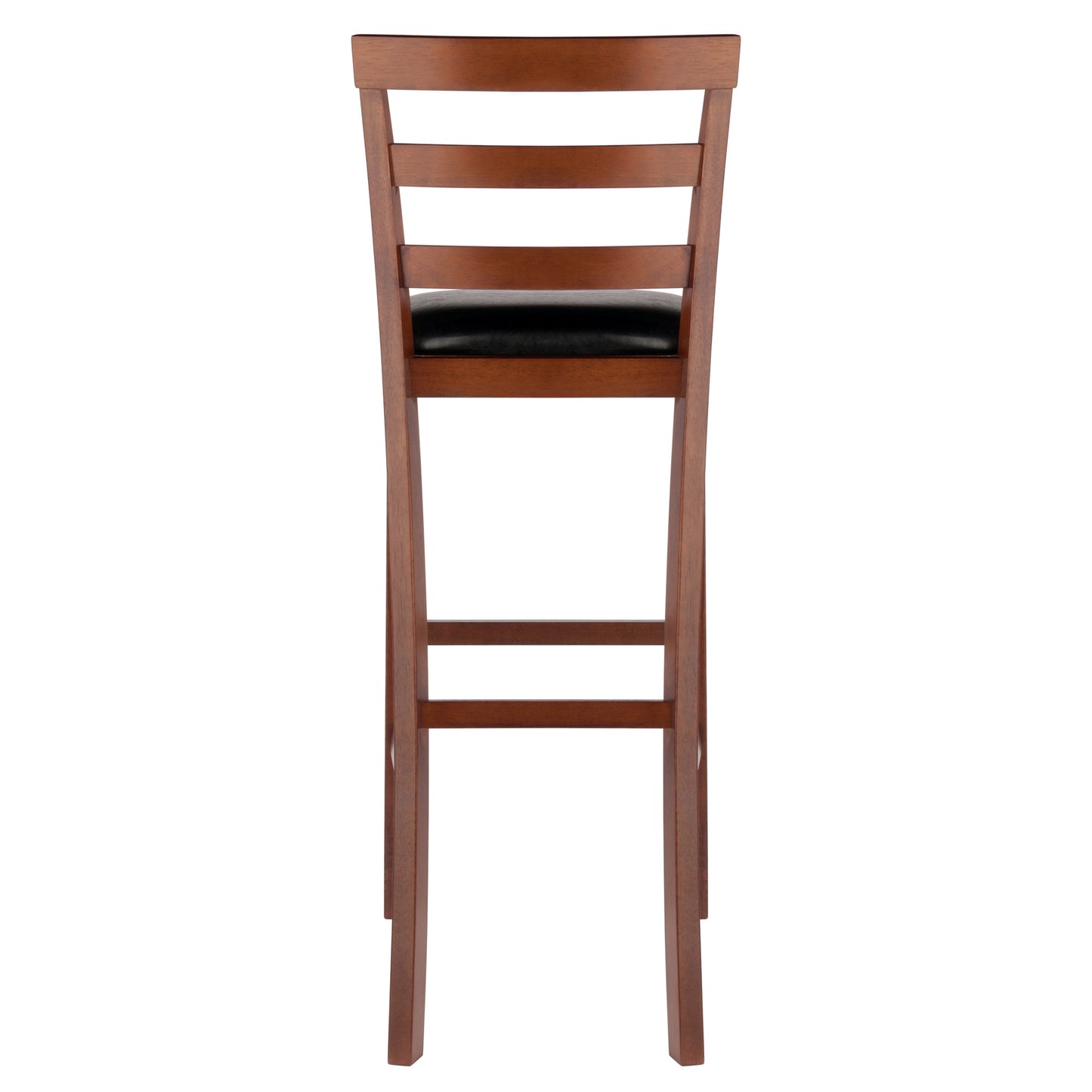 Simone Cushion Ladder-back Seat Bar Stools; 2-Pc Set; Black & Walnut