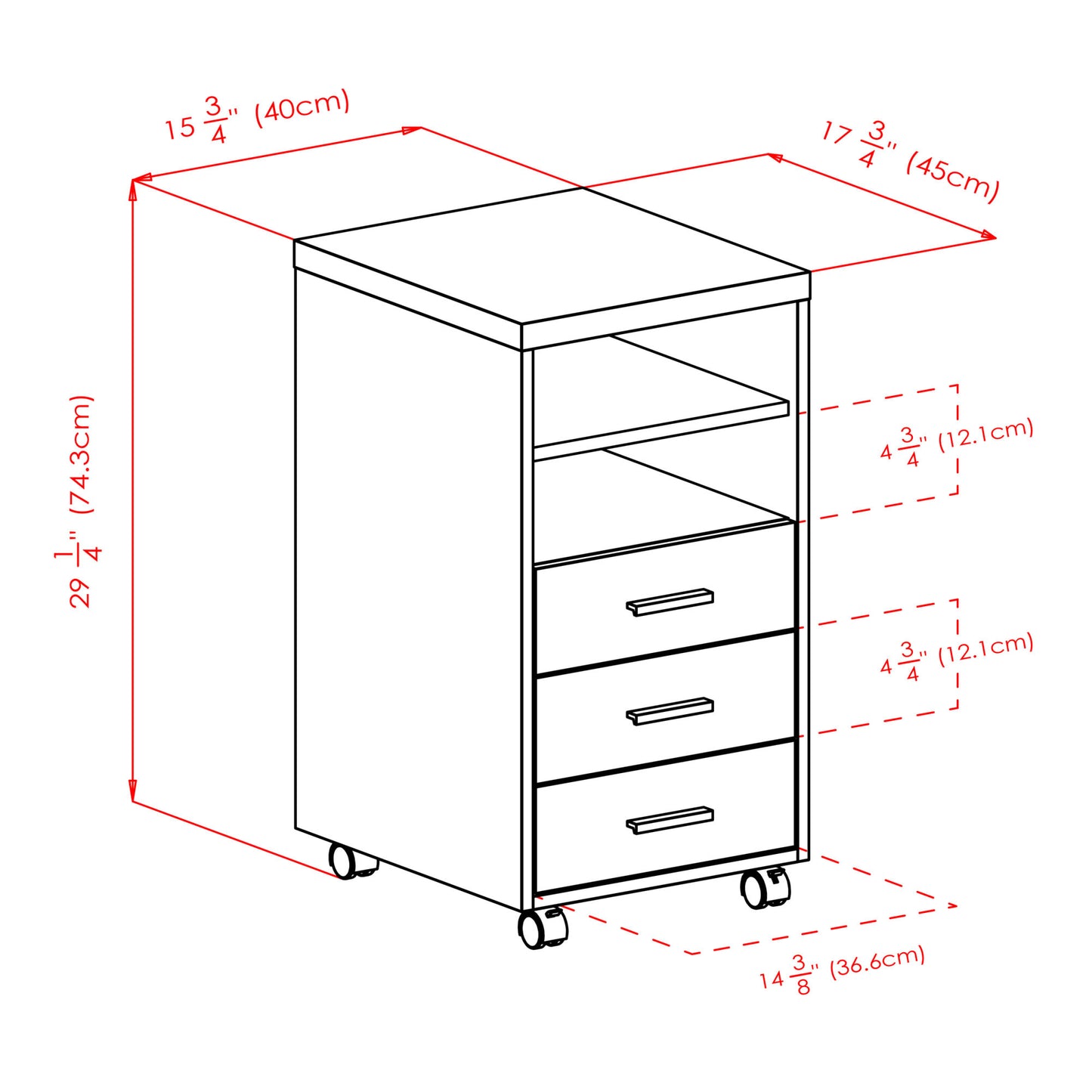 Kenner Open Shelf Cabinet; 3-Drawer; Reclaimed Wood and White