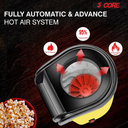 5Core Popcorn Machine Hot Air Electric Popper Kernel Corn Maker Bpa Free No Oil POP Y