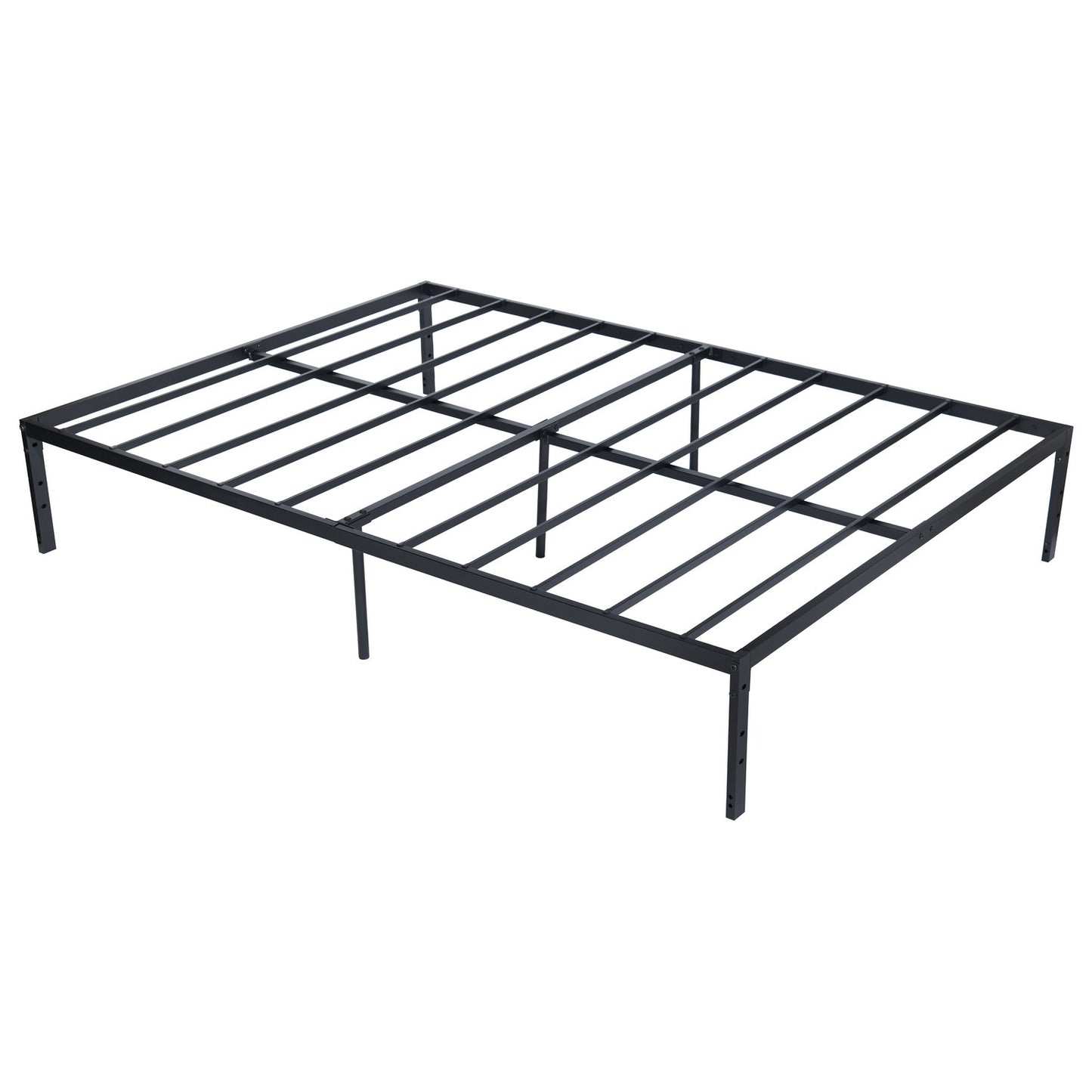 Modern Full Metal Queen Size Bed with Slat Support - NO Mattress - No Box Spring Needed
