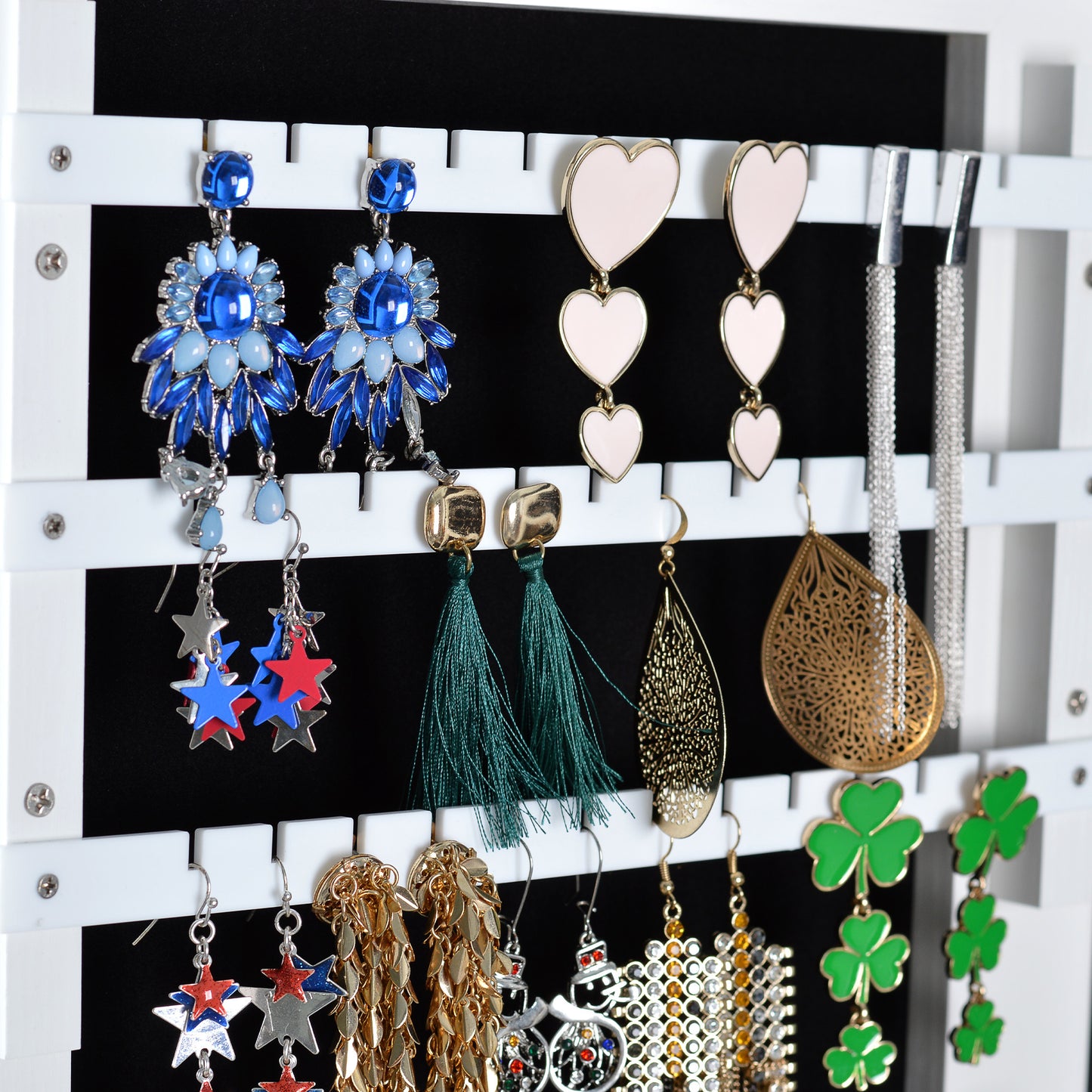 Full Mirror Fashion Simple Jewelry Storage Cabinet With Led Light