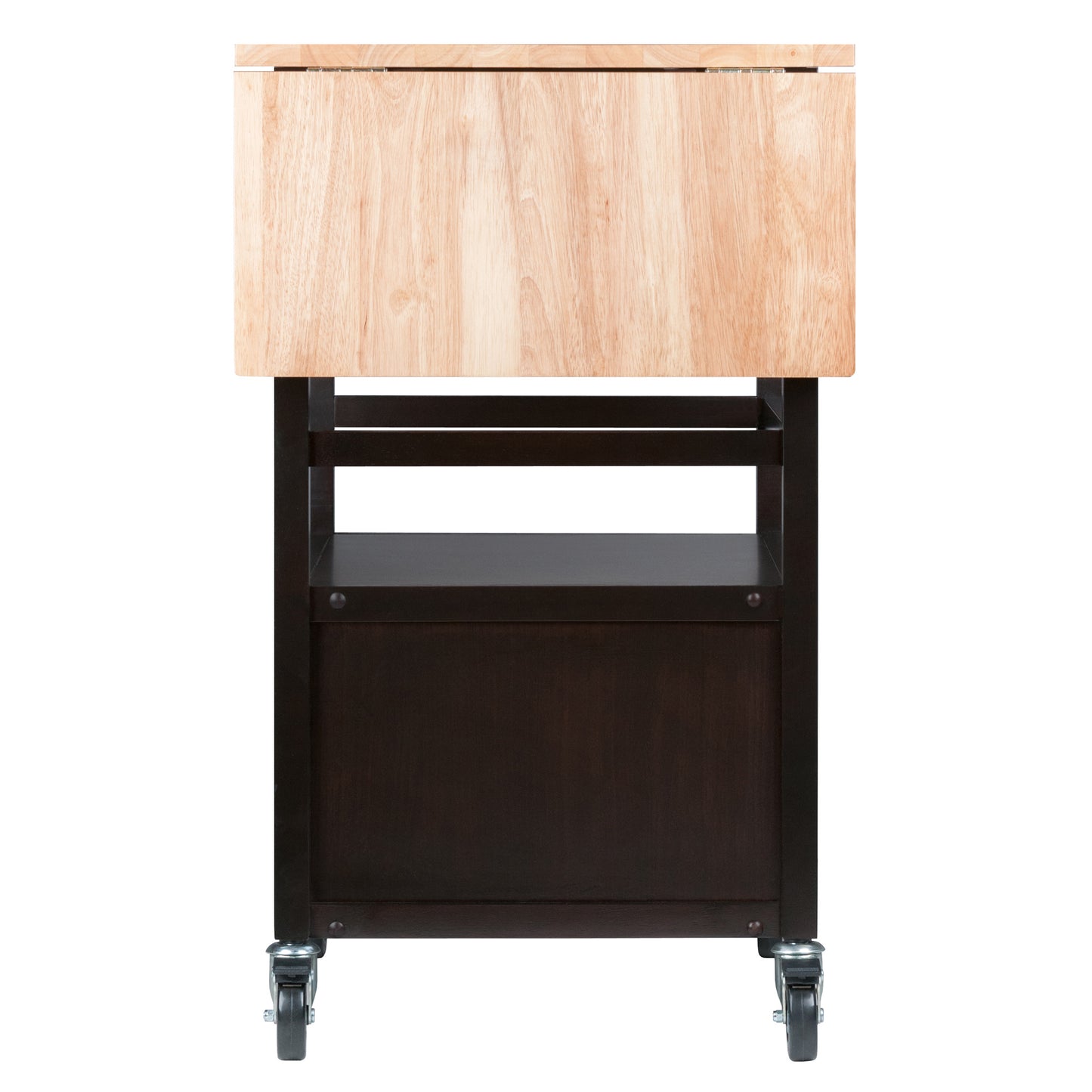 Bellini Drop Leaf Kitchen Cart; Coffee and Natural